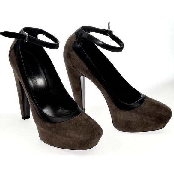 Balenciaga Pump Heel Ankle Strap Suede Hidden Platform Shoes Size 36 - Picture 2 of 5